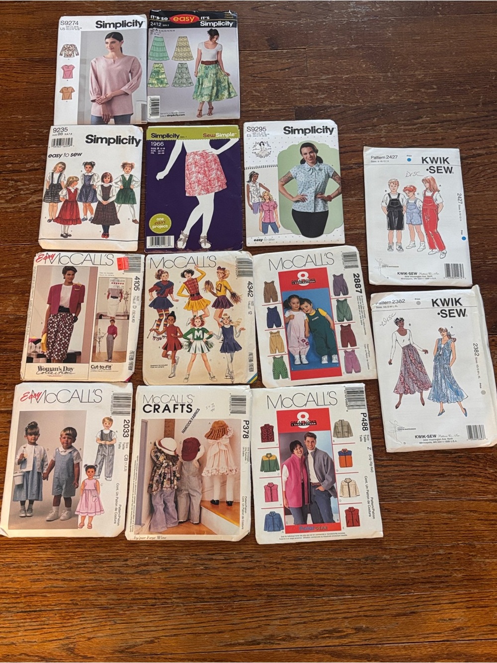 Sewing pattern lot of 13 Vintage Assortment McCalls Simplicity Kwik Sew